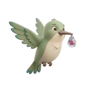Kin con gota de agua en el pico
